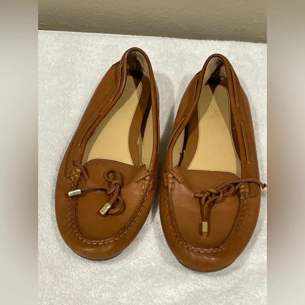 Michael Kors Genuine Leather Loafers In Camel Color Size‎ 7.5